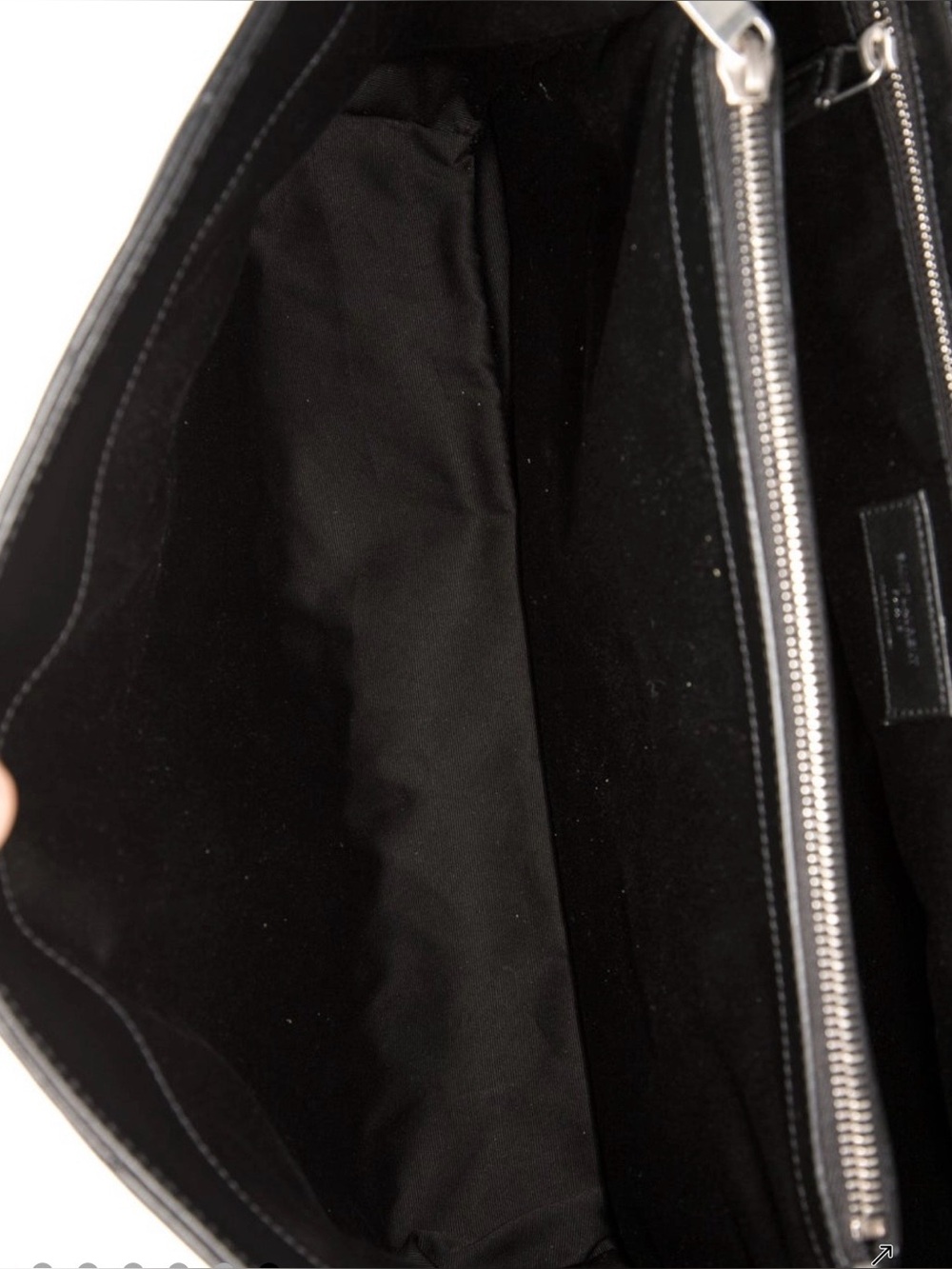 Saint Laurent Black Quilted Chevron YSL Chain Shoulder Bag Large Lou Lou - Picture 6 of 7